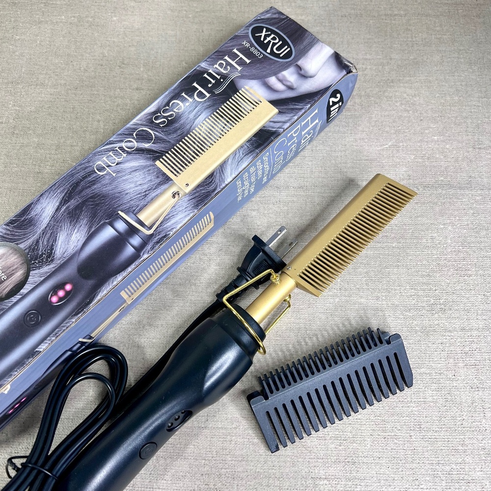 ❤️ 2-in-1 Hair Straightening Press Comb